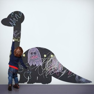 Vinilos pizarra negra silueta dinosaurio Vinilos pizarra negra silueta dinosaurio